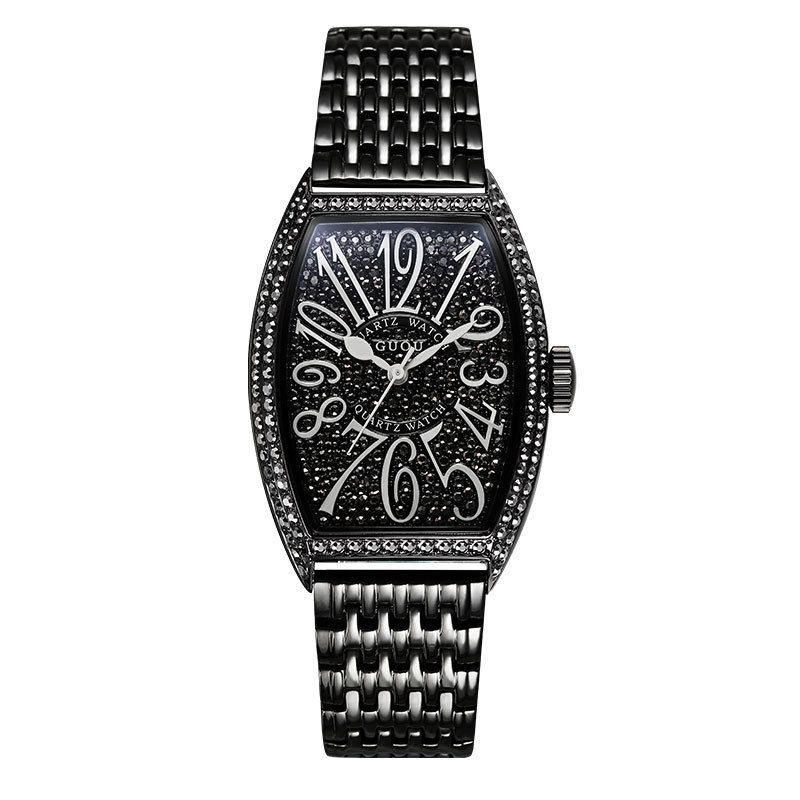 Guyo-Uhr im Designer-Stil, Herren-Business-Stil, atmosphärisches Wasser, Diamant-Uhr, Weinfass, großes Zifferblatt, echte Gürtel-Herrenuhr_voghion.com