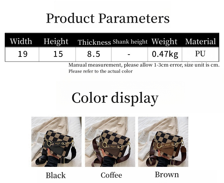 Herbst- und Wintermodelle ins Wind Senior Sinn für exquisite Mode hundert passende Schachbrettgitter kleine quadratische Tasche Damen Umhängetasche_voghion.com