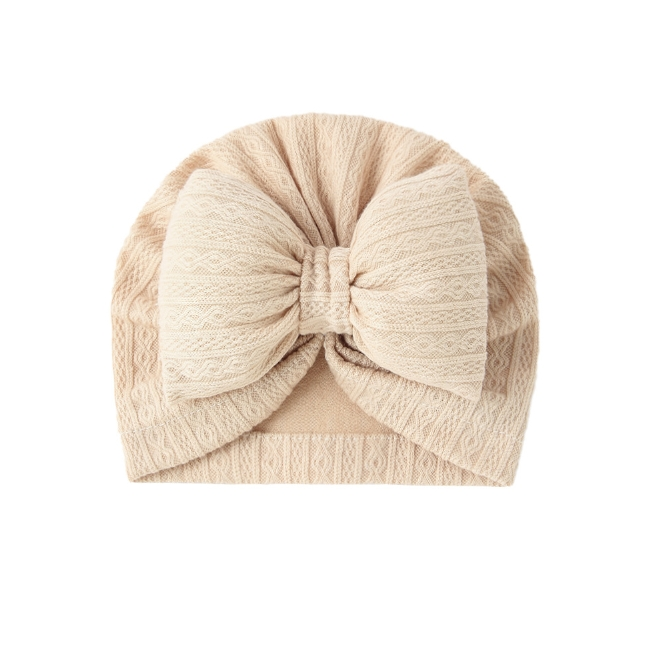 Europe And The United States New Baby Knitted Cotton Big Bow Children's Pullover Hat Boat Hat Baby Headscarf Hat_voghion.com