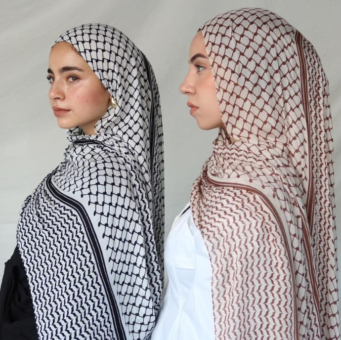 2024 léto nový tištěný šifonový turban Arabský šátek Blízký východ Dubaj Turecko Palestinský turban_voghion.com
