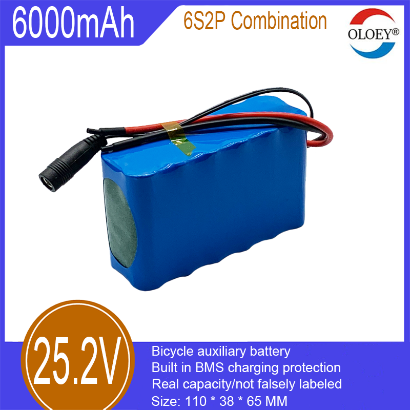25.2V pil takımı, 6S2P, 5000mAh, dahili BMS şarj koruması, dış mekan aydınlatması, bisiklet aydınlatma yardımı vb. için kullanılır_voghion.com