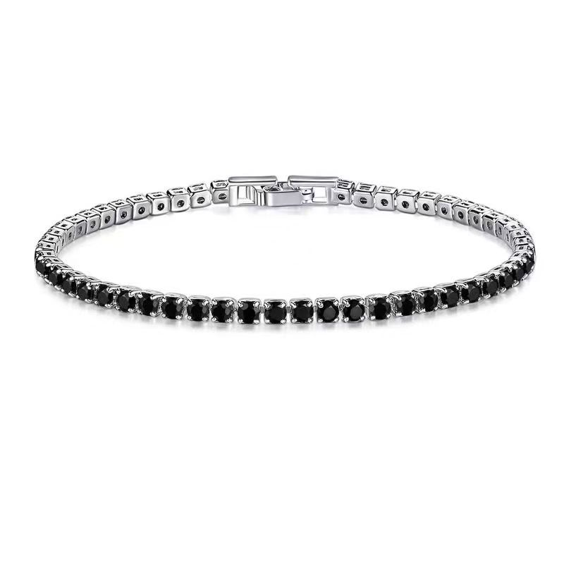 Glanzende ronde koperen ingelegde zirkoon tennisarmband_voghion.com