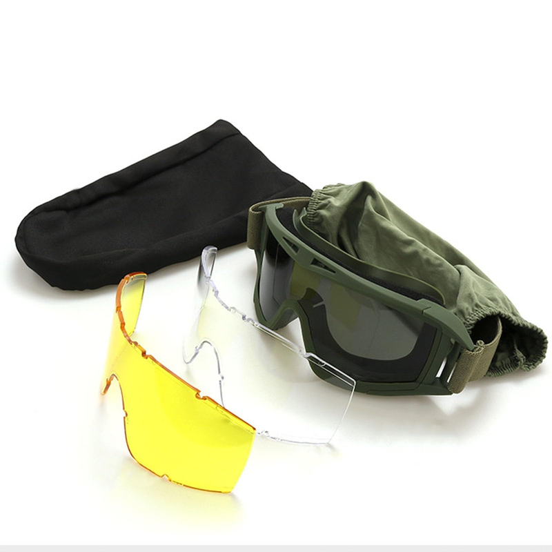 Sports Eyewears Tactical Goggles With Superior Anti Fog Feature Durable Frame Crystal Clear Lenses_voghion.com