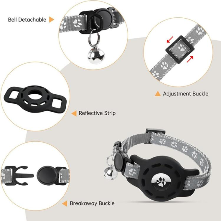 Estuche protector reflectante para collar de gato con localizador AirTag Tracker_voghion.com