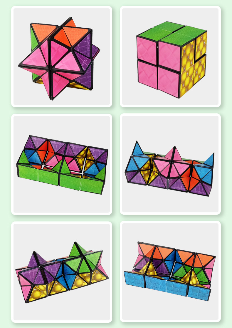 Cubo Mágico Magnético 3D Tridimensional Cubo Mágico Geométrico Mais Vendido Cubo Mágico Magnético em Formato Especial Brinquedos Educativos_voghion.com