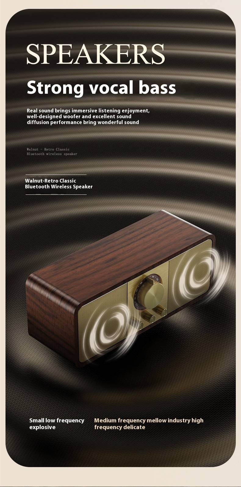 JY-82 Retro-Bluetooth-Lautsprecher – Lange Sprechzeit, einstellbarer Bass und erstklassiger Sound_voghion.com