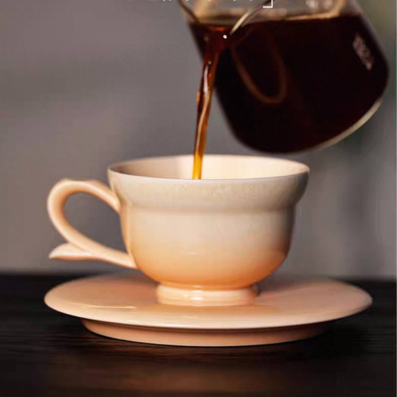 Qinghua Series And Xifen Coffee Cup High-end Feeling, Light Luxury, High Aesthetic Value, Black Tea Cup And Dish Set Gift Box Set_voghion.com