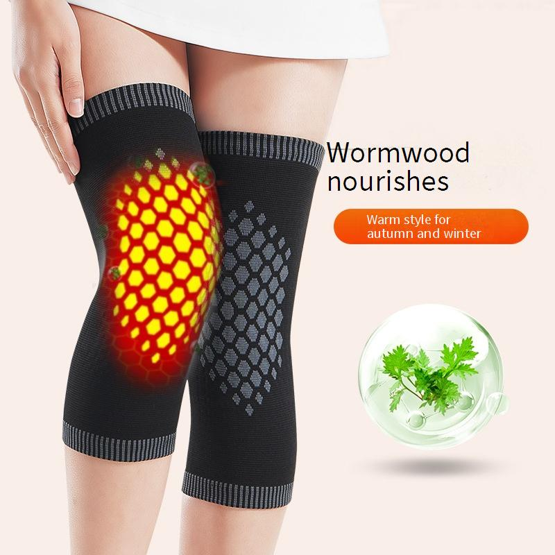 Ginocchiera elastica premium con cinghie regolabili e terapia con artemisia - Supporto per corsa, ciclismo, escursionismo e sollievo dal dolore articolare - Design unisex_voghion.com
