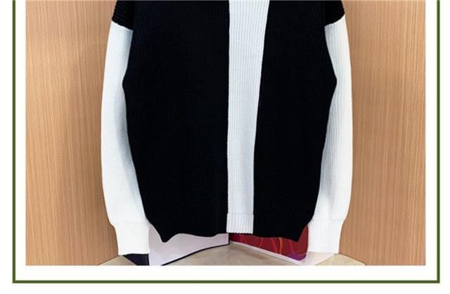 Herrenbekleidung Herren-Strickpullover mit Farbblockdesign – Grobstrickpullover mit Rundhalsausschnitt (Urban Winter Essential)_voghion.com