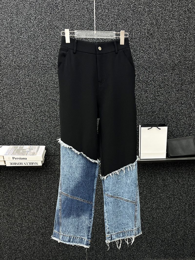 Denim-Paneled Jacket & Pants Set – Men’s Oversized Streetwear Two-Piece (M-XL) – Korean-Inspired Casual Outfit_voghion.com