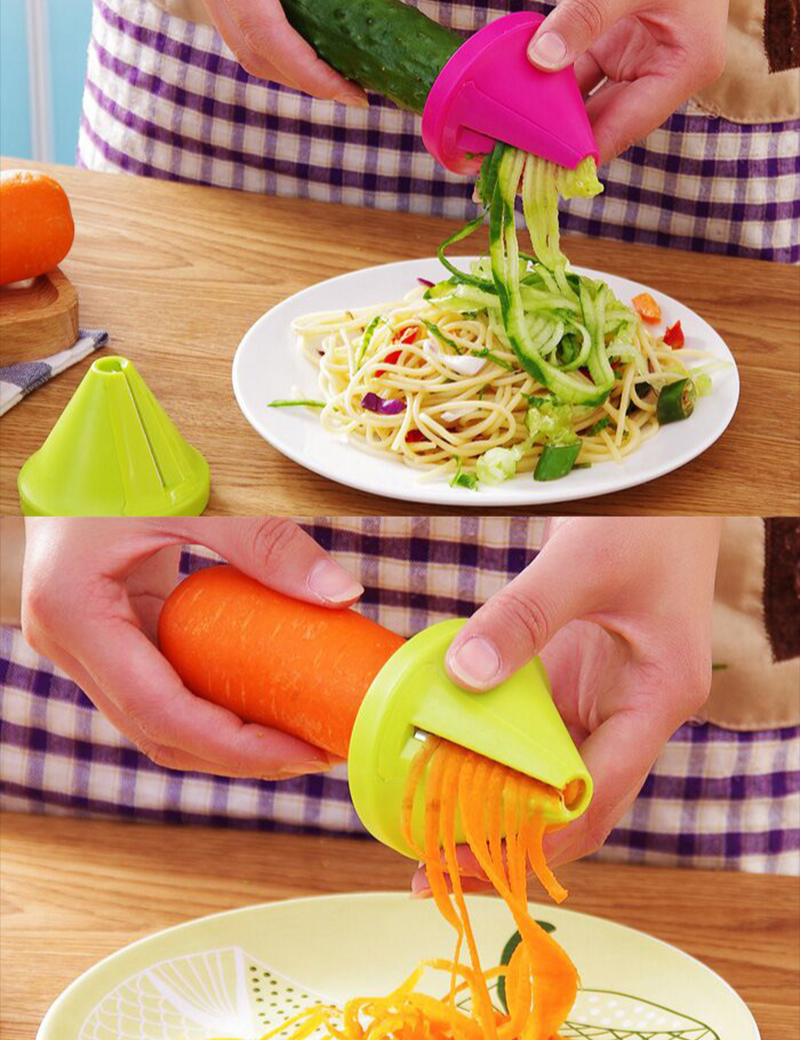 Tocător de legume multifuncțional de bucătărie, răzătoare spirală creativă, tăiere rapidă a legumelor, răzătoare de fructe și legume_voghion.com