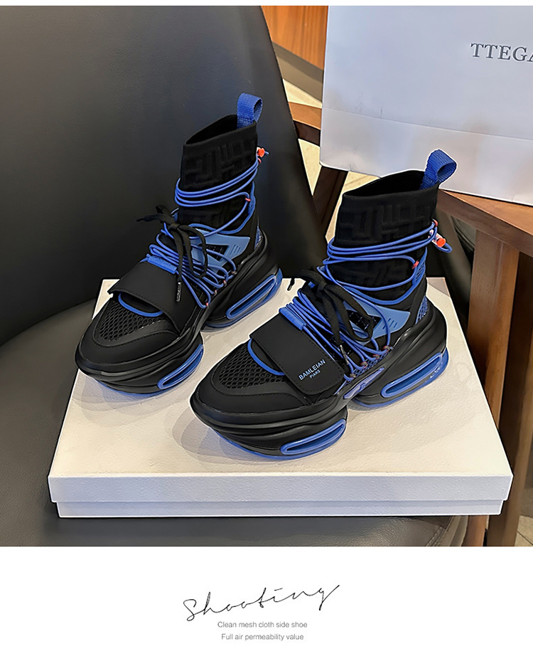 Neue lässige Space-Spaceship-Socken-Schuhe, die alle zu Mode und Komfort passen. Barr-High-Top-Tank-Daddy-Schuhe mit dicken Sohlen_voghion.com