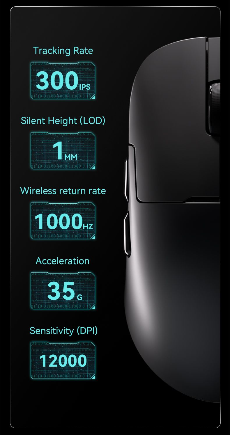 AZZ 59P MC Tri-mode Wired BT Wireless With Magnetic Charging Base Max 12000DPI Gaming Mouse For PC_voghion.com