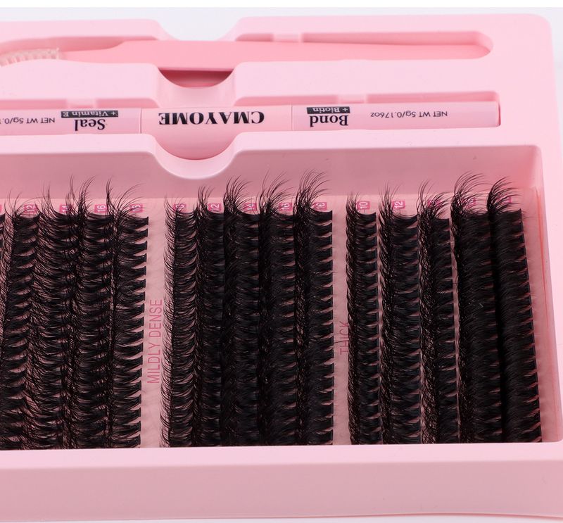 False Eyelashes Segmented Single Cluster DIY False Eyelash Extension Kit 3D Natural Fluffy Thick Curled Eyelashes_voghion.com