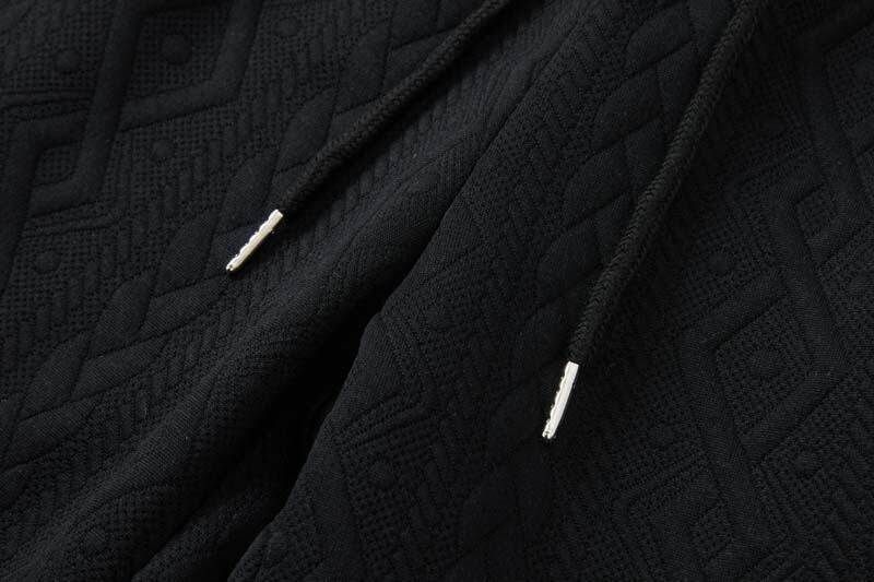 Herrenbekleidung Frühling und Sommer Neuer Herren-Freizeitsportanzug Strickmuster Mode Lose Kurzarm Zweiteiliger Anzug_voghion.com