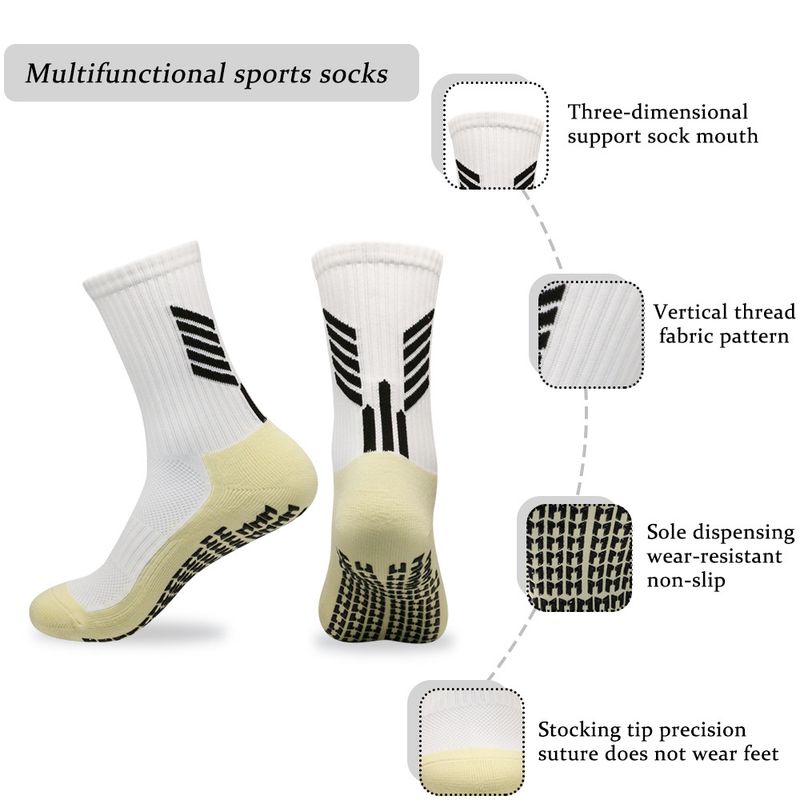 Erkek ve kadın orta tüp noktalı spor çorapları futbol çorapları kalın havlu tabanlı kaymaz çoraplar koşu çorapları basketbol çorapları yoga çorapları_voghion.com