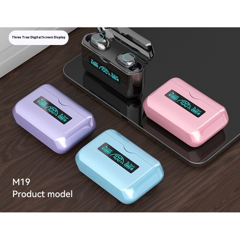 New Private Model M19 Wireless Bluetooth TWS Mini In Ear Esports Noise Reduction Intelligent Digital Display Earphone_voghion.com
