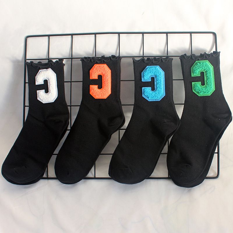 Socks New Style Fungus Lace Women's Socks Plush Big C Socks Women's High Elastic Student Sports Mid Tube Socks Sweat Absorbent Cotton Socks Trendy_voghion.com
