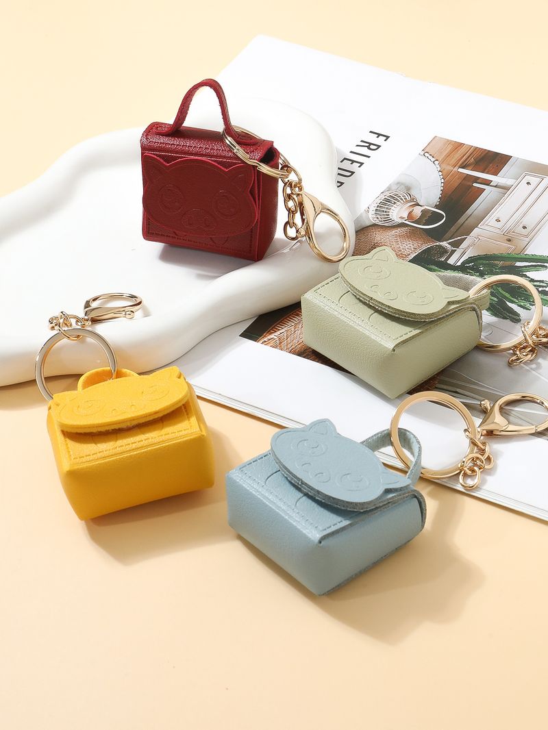 Portachiavi in pelle PU con ciondolo per borsa, portachiavi creativo e semplice, per uomo e donna, in pelle, universale, in metallo_voghion.com