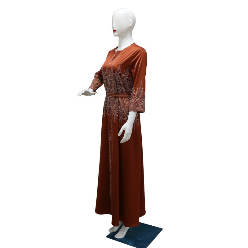 XQY500247 Vestido muçulmano marroquino com rosto forjado para o Oriente Médio, vestido árabe de Dubai, vestido de noite luxuoso e moderno com diamantes_voghion.com
