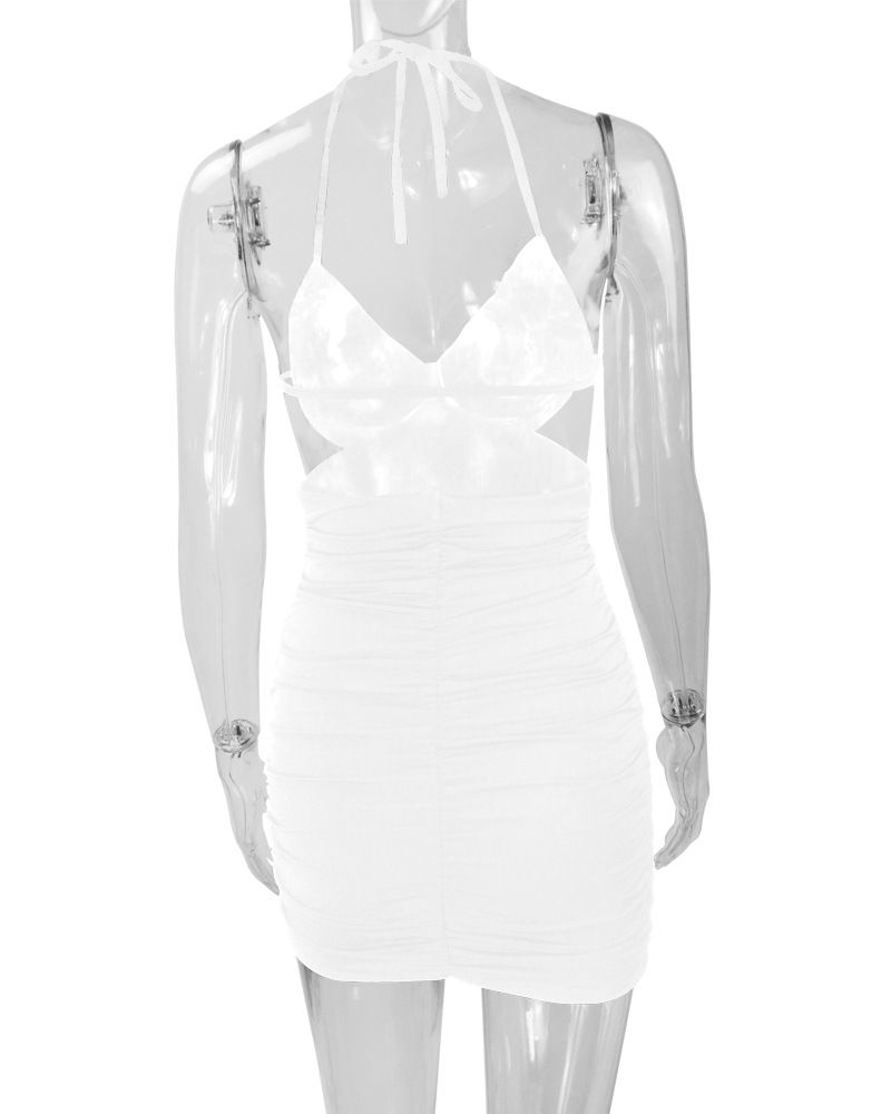 Vestito estivo da donna sexy snellente con scollo a V e tracolla, con borsa e fascia per i fianchi, 2025_voghion.com