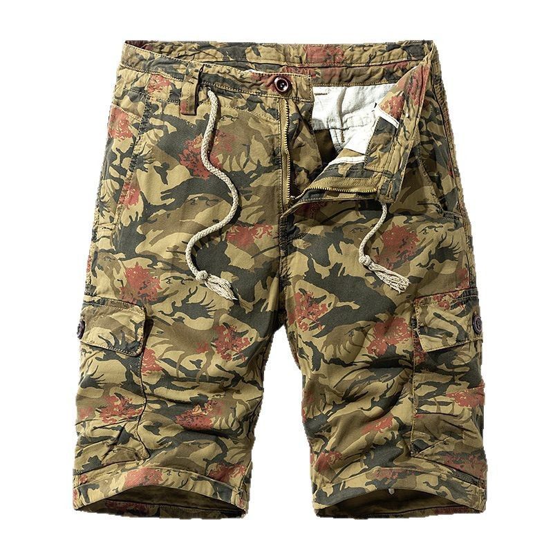 Prodotti Premium 2025 Pantaloncini estivi casual da uomo in puro cotone, mimetici, multi tasche, pantaloni da spiaggia_voghion.com