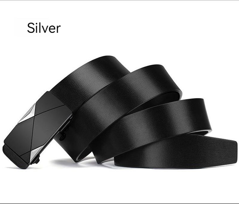 Herren-Ledergürtel mit Ratsche, mit automatischer Schnalle aus Legierung, modischer klassischer Gürtel, geeignet für Arbeit, Geschäft und Freizeit_voghion.com