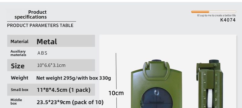 English K4074 High Precision Professional Outdoor Multi-Function Accurate Geological Compass Tactical North Finder_voghion.com