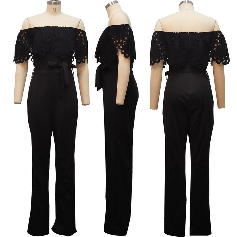 Europeisk och amerikansk sexig fashionabel enfärgad jumpsuit med tubtopp_voghion.com