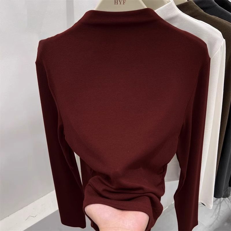 Maglia a collo alto a coste slim-fit – Strato base elasticizzato a maniche lunghe da donna | Versatile e valorizzante_voghion.com