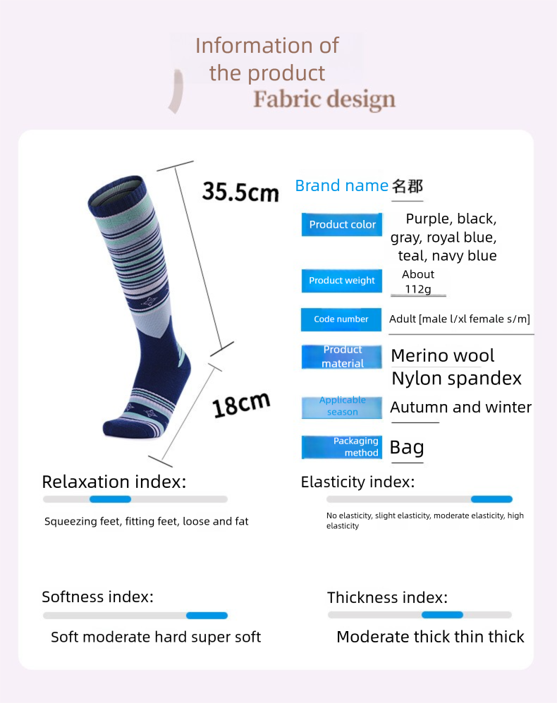 Meias de esqui/caminhada para adultos, acima do joelho, com sola grossa de toalha, ideais para atividades ao ar livre, caminhadas, esqui e atividades ao ar livre, respiráveis e absorventes de suor._voghion.com