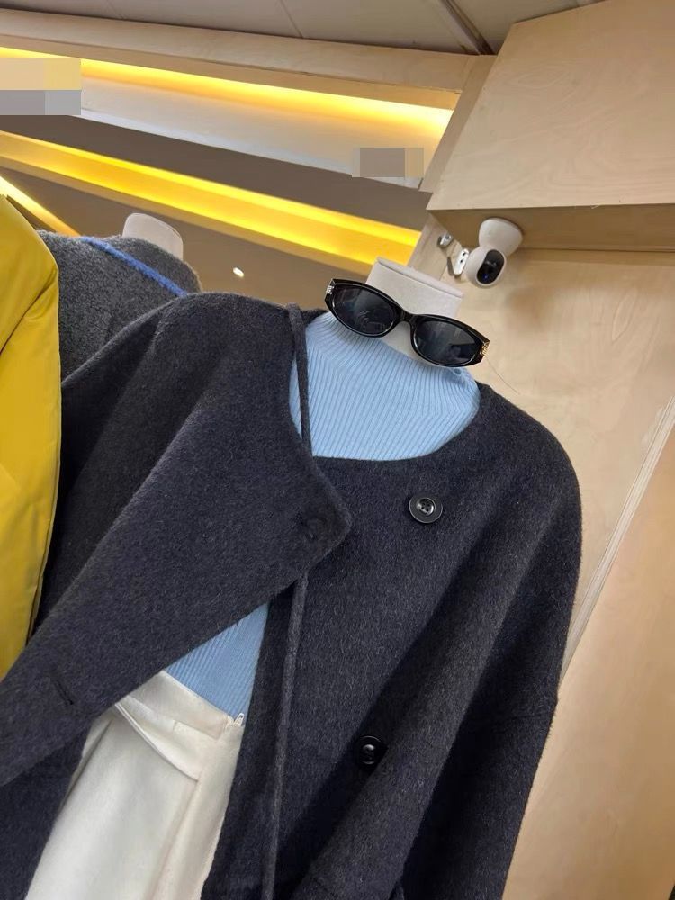 Das faule Temperament von Dongdaemun, Südkorea, Rundhals-Kaschmir-Strickjacke, Damen 2024 Herbst und Winter_voghion.com