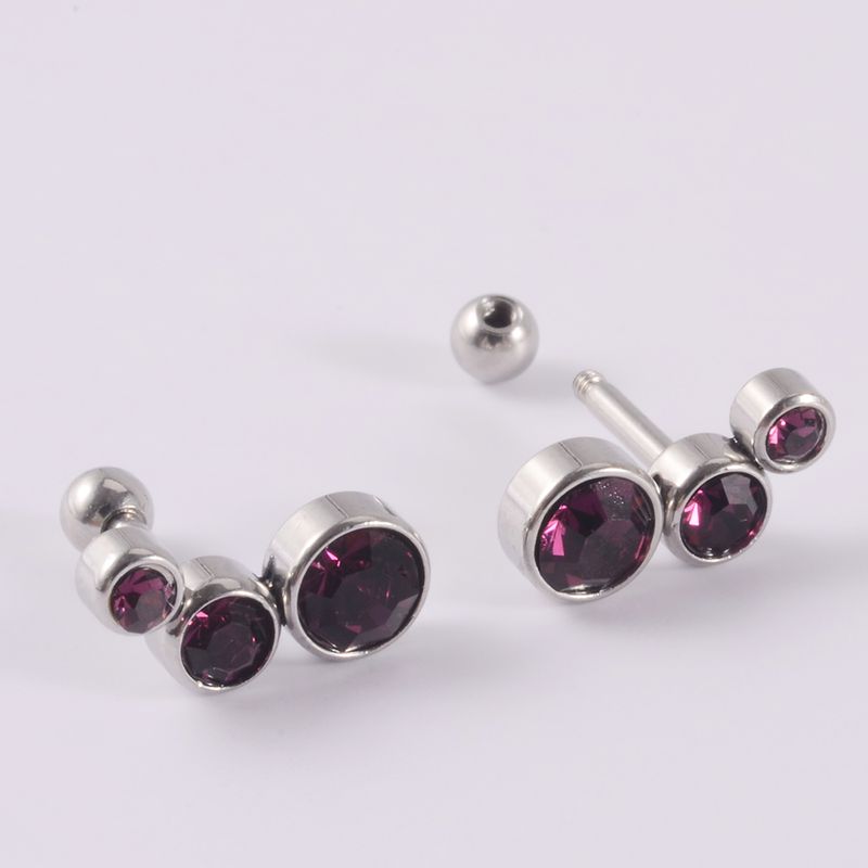 Brincos de Cristal e Fiat Cravo, 1 peça, aço cirúrgico 316L pe, diamante 16G, brinco feminino estilo punk_voghion.com