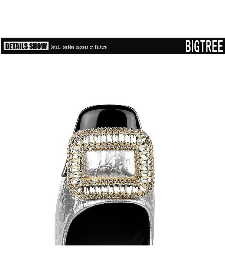 5298-K32 Scarpe da banchetto da donna con tacco medio grosso, punta quadrata, cinturino con fibbia in metallo con diamanti e bocca leggera, con blocchi di colore_voghion.com