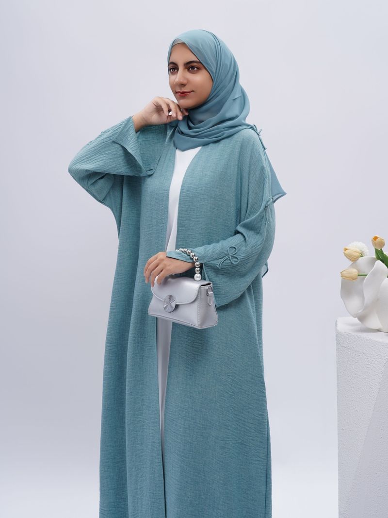 Dameskleding Lente en zomer Moslim Cardigan Dames Robe Rok_voghion.com