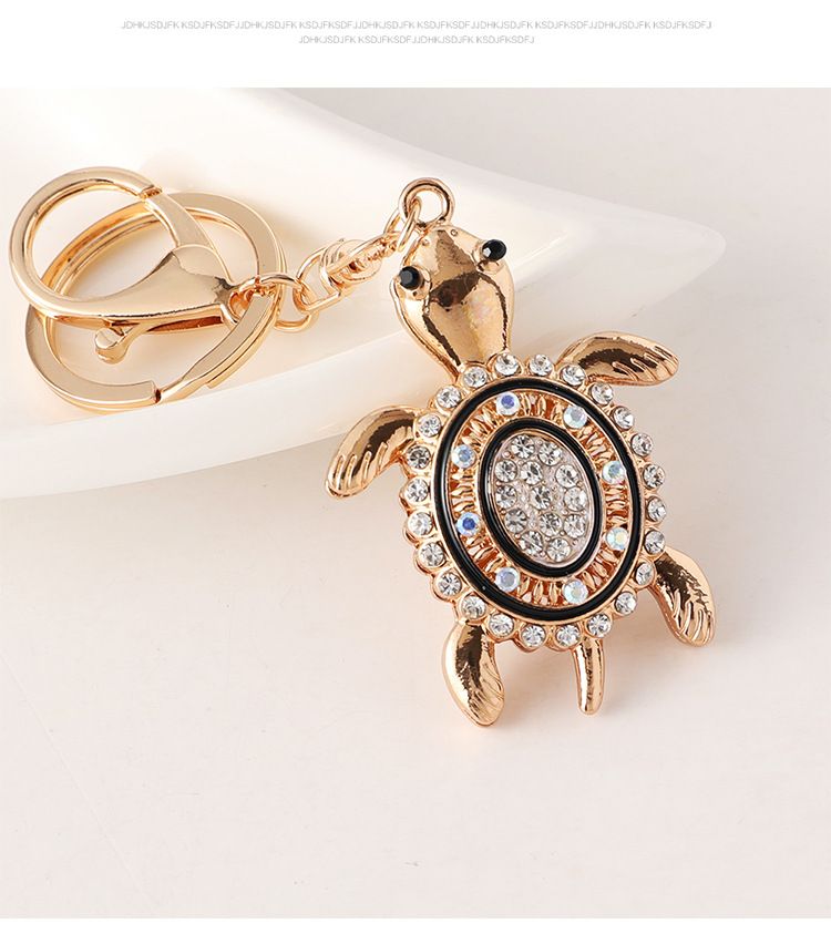 Portachiavi creativo con diamanti, grazioso accessorio per auto, ciondolo a forma di tartaruga colorata_voghion.com