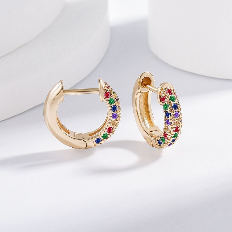 Mode Ohrringe Mischfarbe Zirkon Ohr Schnallen Micro Intarsien Mit Diamanten Temperament Königin Ohrringe_voghion.com