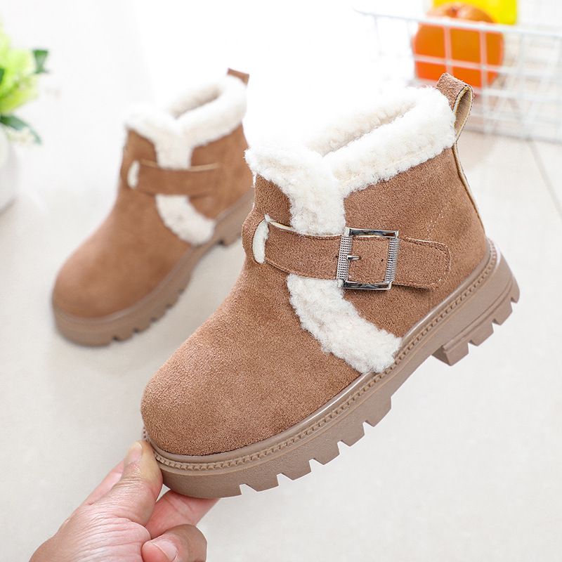 Scarpe di cotone per bambini 2024 autunno inverno nuovo stile britannico belli ragazzi bassi e stivali casual morbidi per ragazze_voghion.com