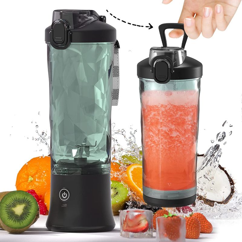 Új hordozható turmixgép 600ML-es elektromos gyümölcscentrifuga gyümölcskeverők 4000mAh USB újratölthető smoothie mini turmixgép személyi gyümölcscentrifuga colorf_voghion.com