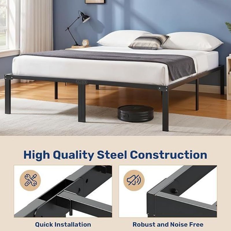 Sturdy Spring Under Heav Needed Metal 14 The Bed Frame Size Bed King Space King Frame Bed Box Storage Size No Bed Inch Platform_voghion.com