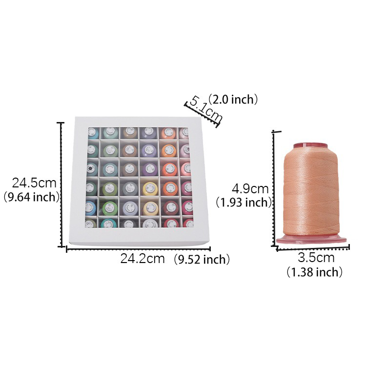 36 farver broderitrådsæt Håndbroderitråde 120D højglans polyester broderitråd 550 yards_voghion.com