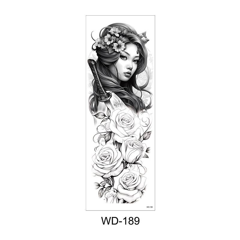Autocollants de tatouage de bras de fleur longue d'art corporel autocollants de tatouage de bras complet tatouage temporaire imperméable à l'eau autocollants de tatouage de bras complet_voghion.com