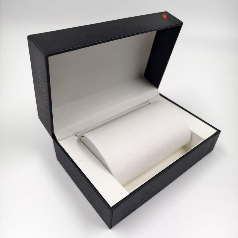 Kutija za sat za par, preklopna kutija za nakit od tri dijela, narančasti sat, set naušnica s privjeskom, kožna kutija_voghion.com