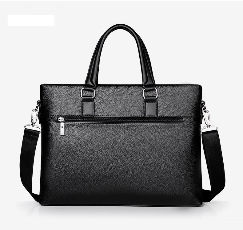Men's Business Briefcase Men's Handbag, Business Briefcase, Single-shoulder Crossbody Bag, Soft Pu Leather Computer Bag, Casual And Trendy Men's Bag_voghion.com