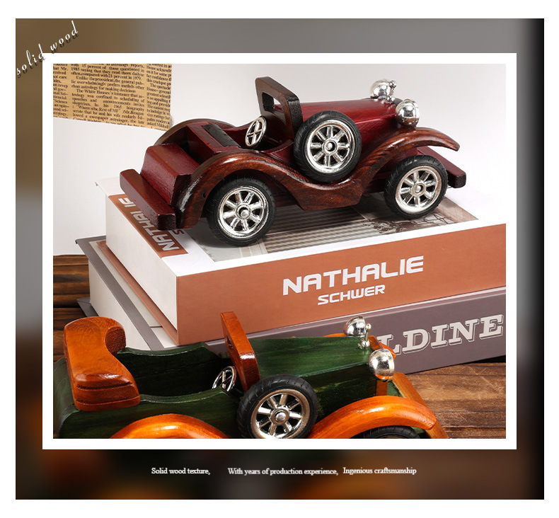 Fashion Retro Wooden Car 8 Inch Creative Home Desktop Ornaments Car Decoration Model Ornaments Manufacturers Wholesale_voghion.com