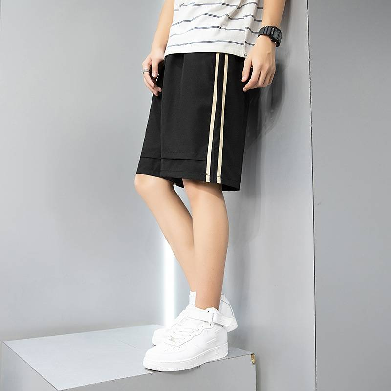 Herrenbekleidung New Style Einfarbig Einfache Lose Lässige Herren Sport Shorts Dünne Trend Gerade Strandhose_voghion.com