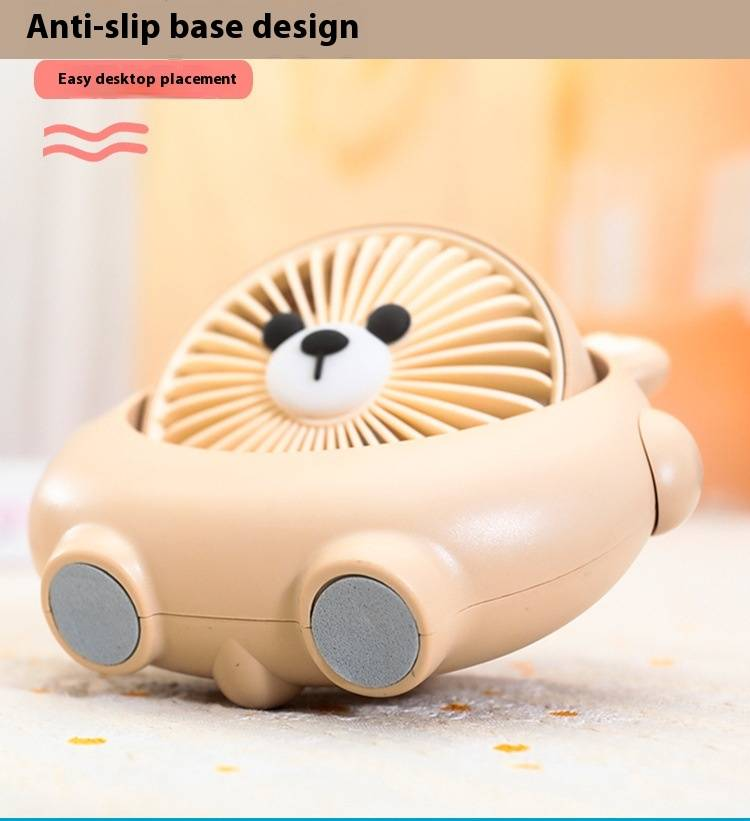 Mini ventilatore a forma di cane carino - Ventilatore da tavolo e portatile a 3 velocità ricaricabile tramite USB per camera da letto/ufficio_voghion.com