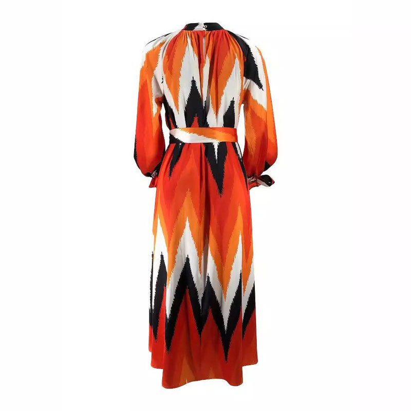 Premium Muslim Abaya Dress – Elegant Hand-Painted Chiffon Maxi Dress With Belt, Modest Long Sleeve Kaftan For Women, Breathable & Stretchy_voghion.com