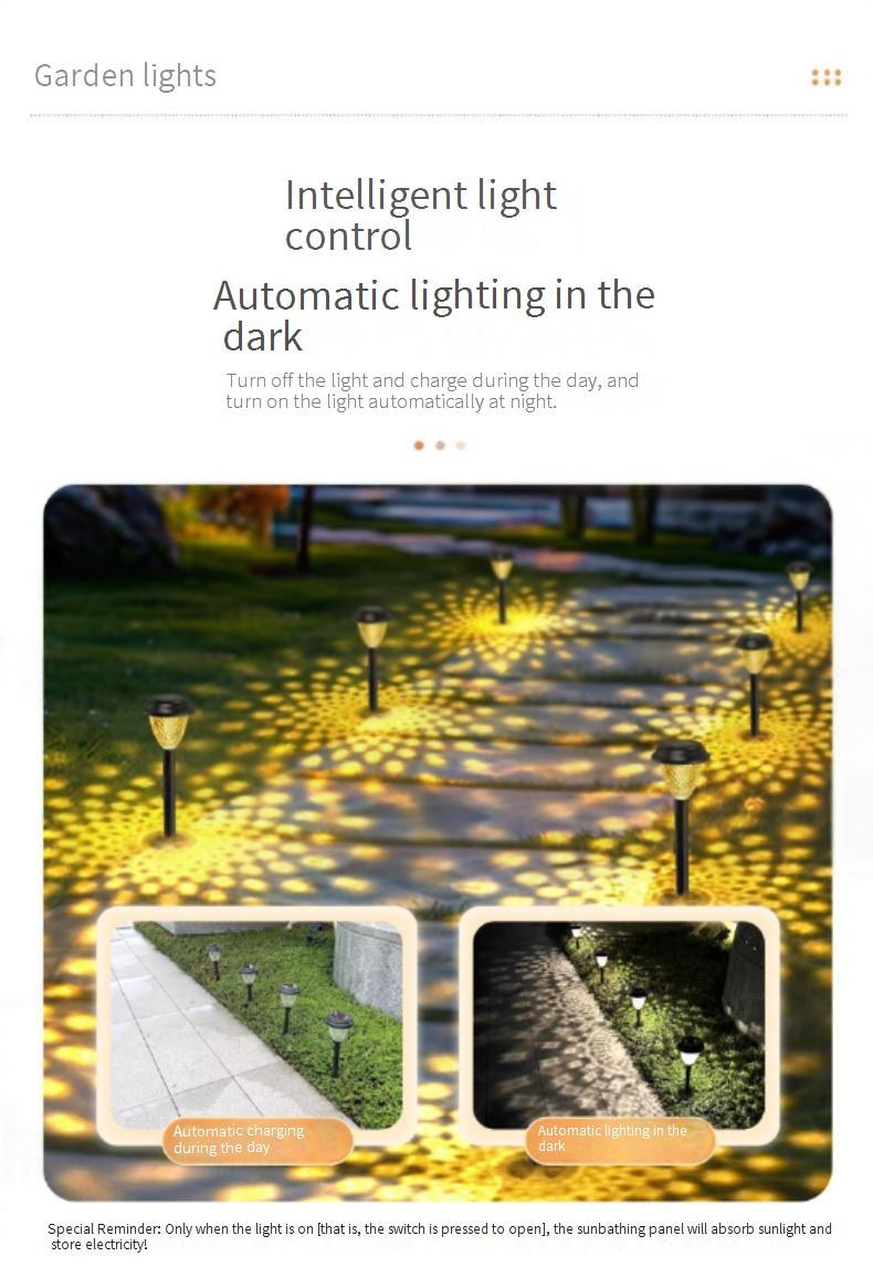 Solar-Gartenleuchten für den Außenbereich – 10 W LED-Dekorationsleuchten mit warmen und mehrfarbigen Optionen, ABS IP65 wasserdicht für Rasen und Wege_voghion.com