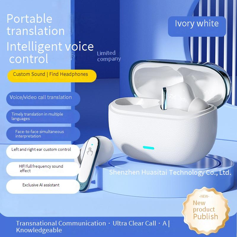 Auriculares Bluetooth con traductor de IA, sonido inteligente, traducción multilingüe, 8 horas de reproducción y cómodo diseño intraaural._voghion.com